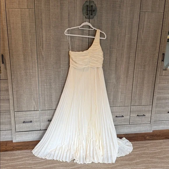 By Anthropologie Forever That Girl One-Shoulder Pleated Dress - Picture 9 of 17